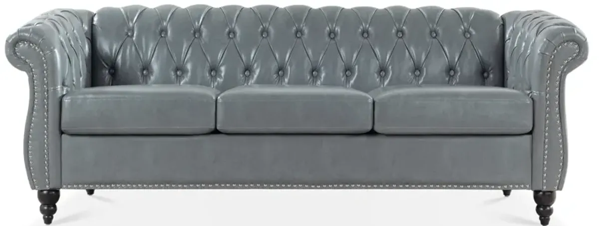 Rolled Arm Chesterfield 3 Seater Sofa