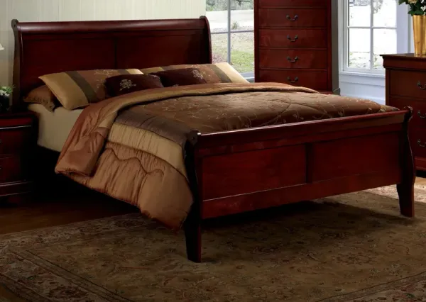 Streamdale Cherry Sleigh King Bed