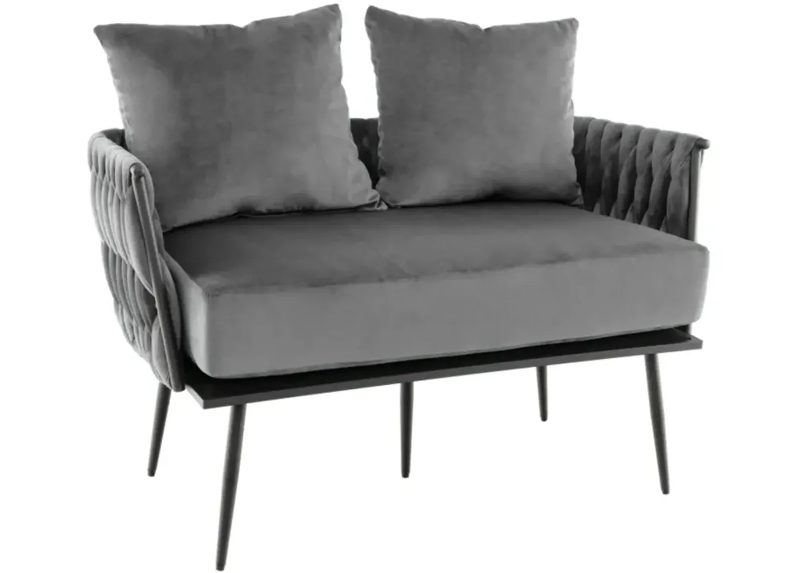 Hivvago Modern Loveseat Sofa Upholstered Dutch Velvet Sofa Couch