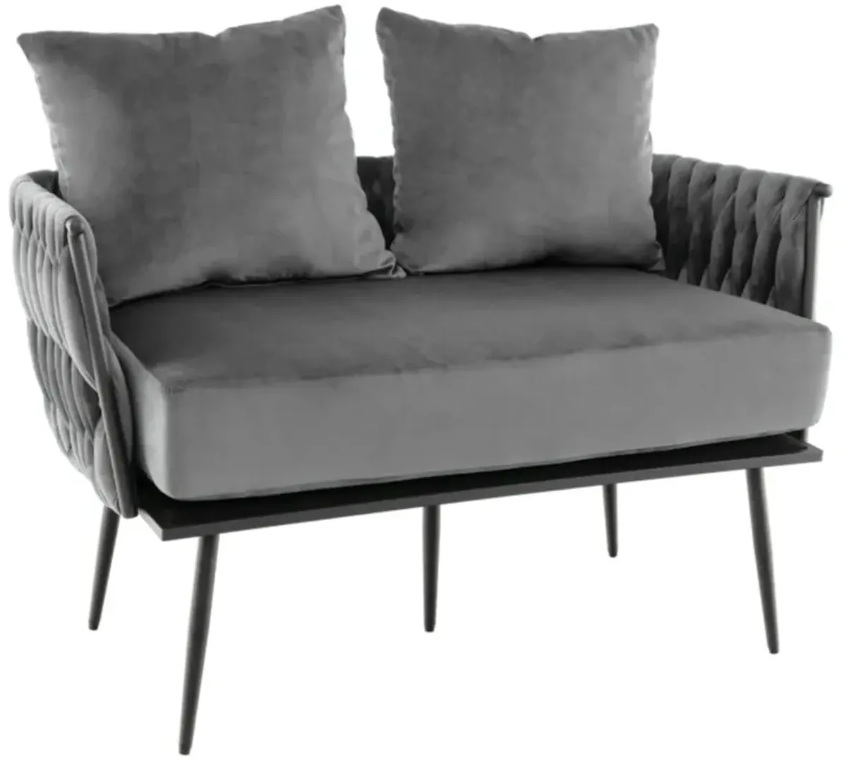 Hivvago Modern Loveseat Sofa Upholstered Dutch Velvet Sofa Couch