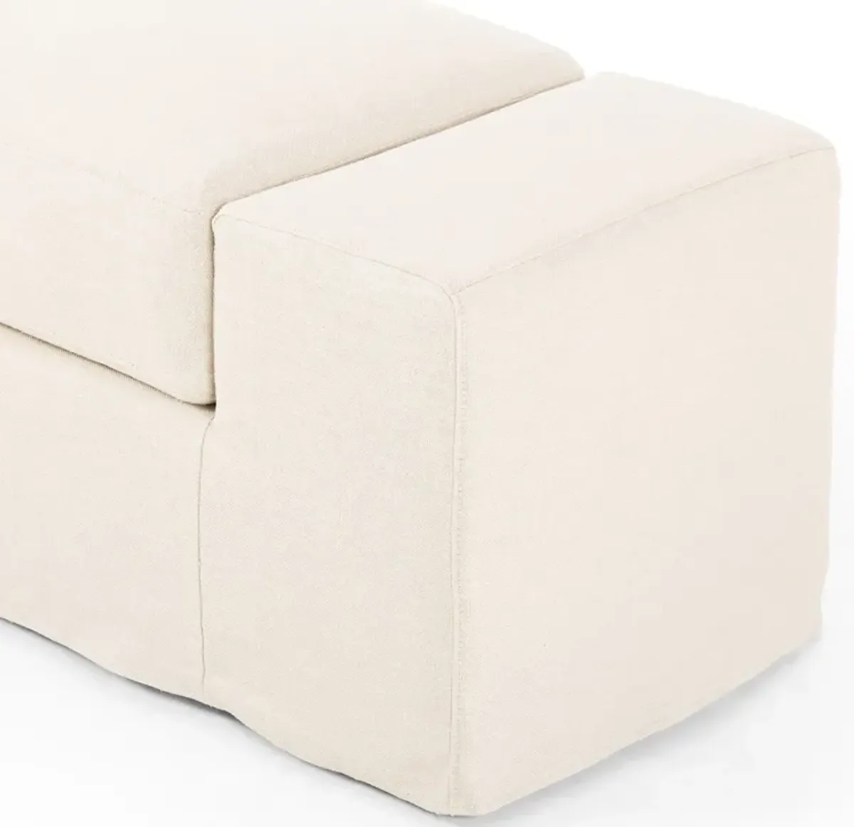 Wide Arm Slipcover Accent Bench