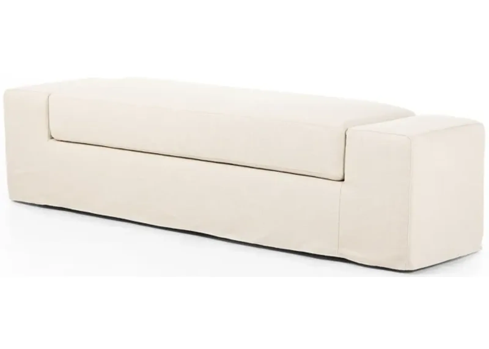 Wide Arm Slipcover Accent Bench