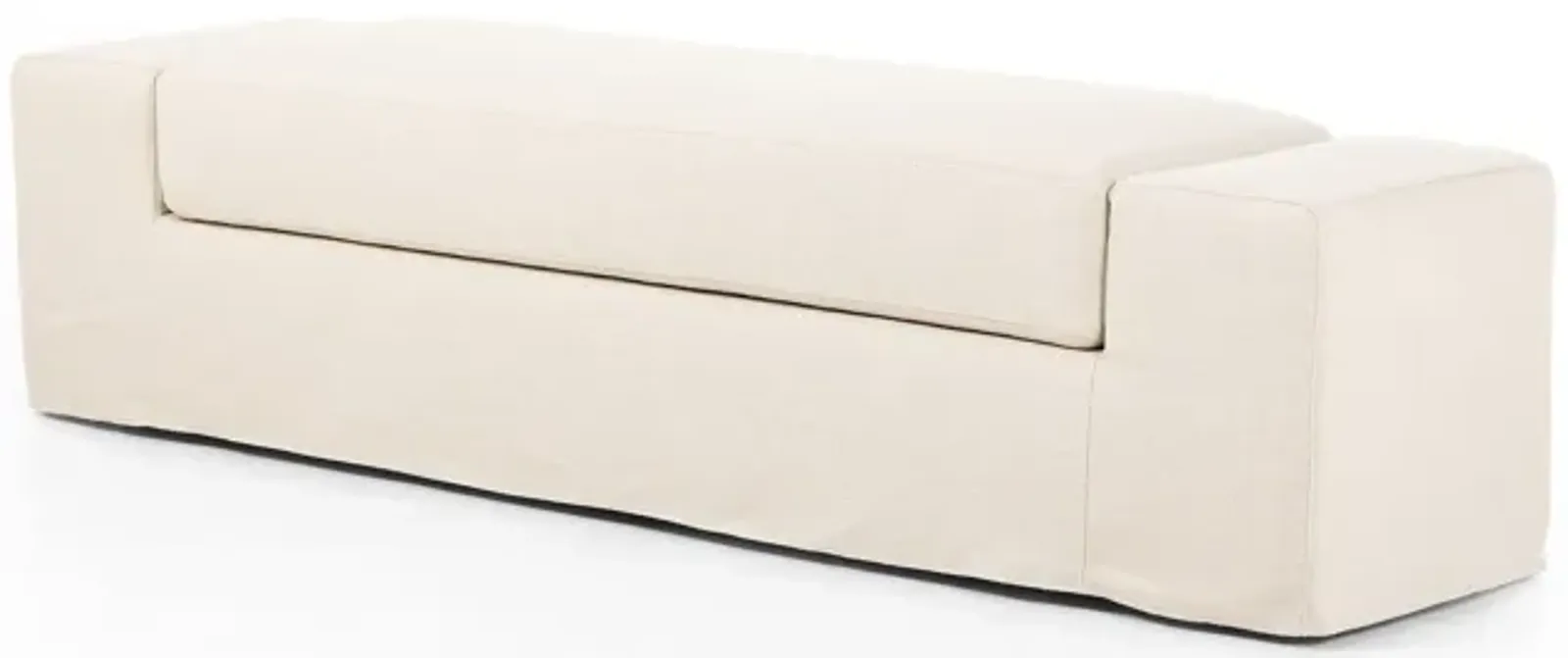 Wide Arm Slipcover Accent Bench