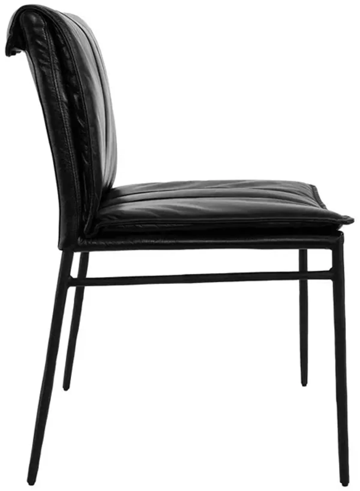 Mayer Jet Black Leather Dining Chair (Set of 2)