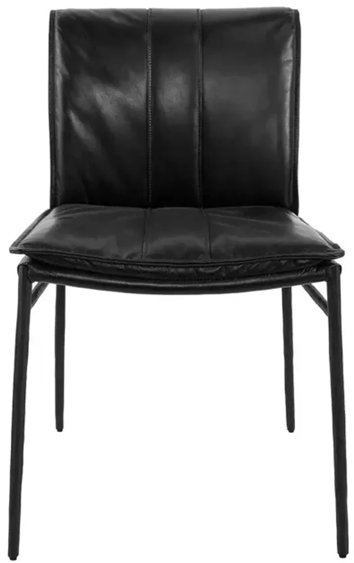 Mayer Jet Black Leather Dining Chair (Set of 2)