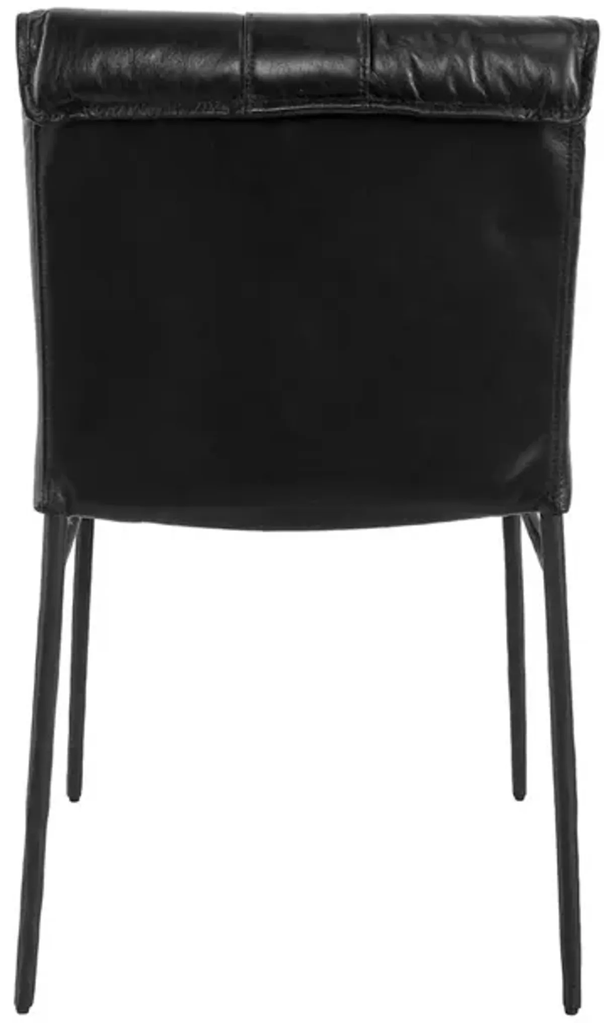 Mayer Jet Black Leather Dining Chair (Set of 2)