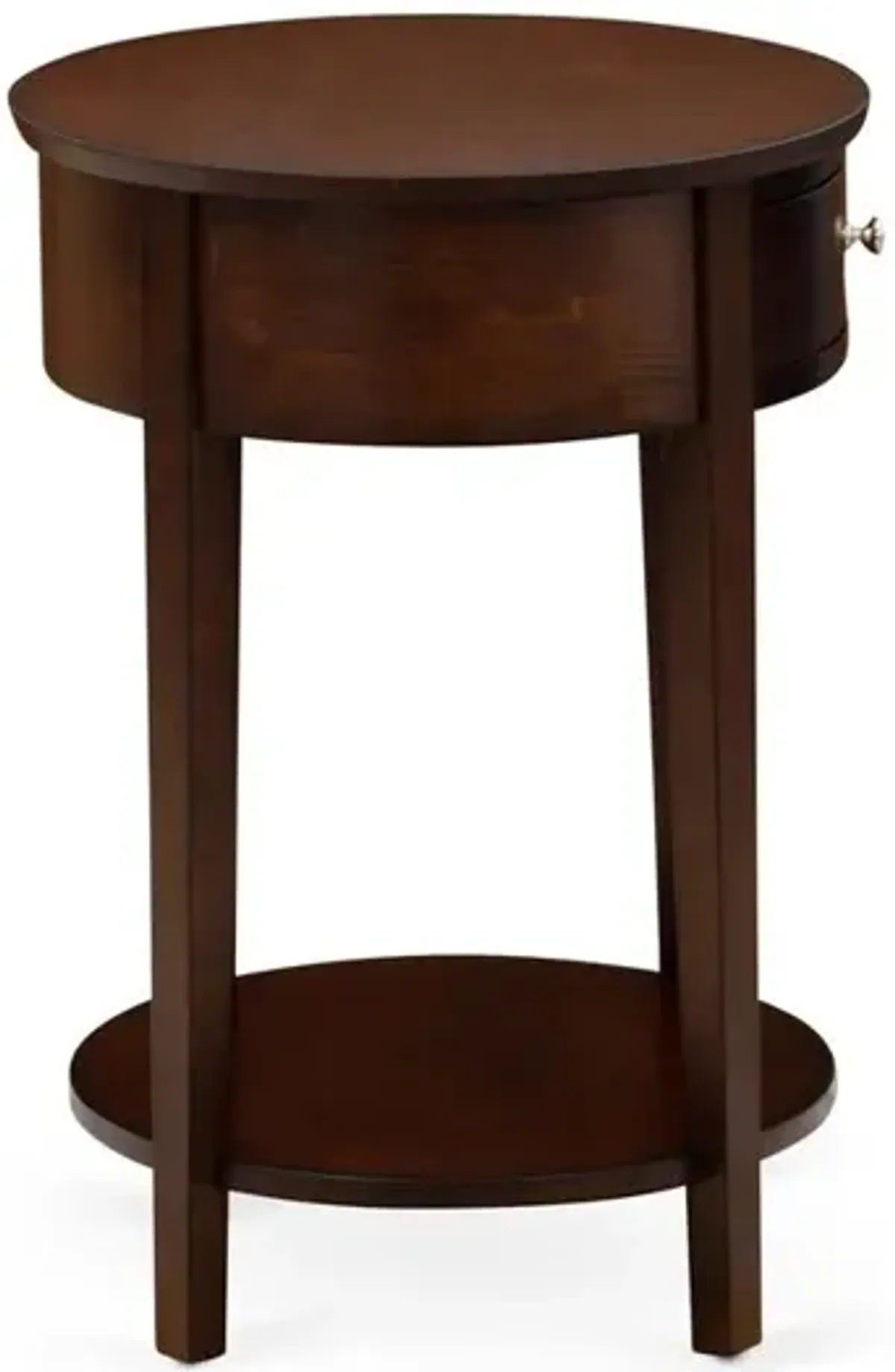 Wood End Table with 1 Mid Century Modern Drawer, Stable and Sturdy Constructed - Antique Mahogany Finish