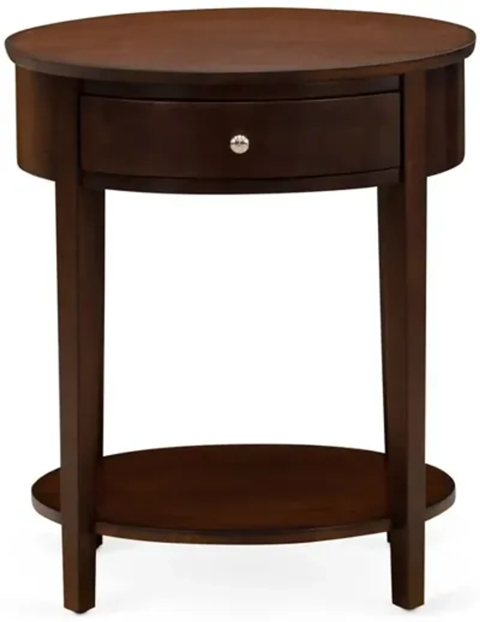 Wood End Table with 1 Mid Century Modern Drawer, Stable and Sturdy Constructed - Antique Mahogany Finish