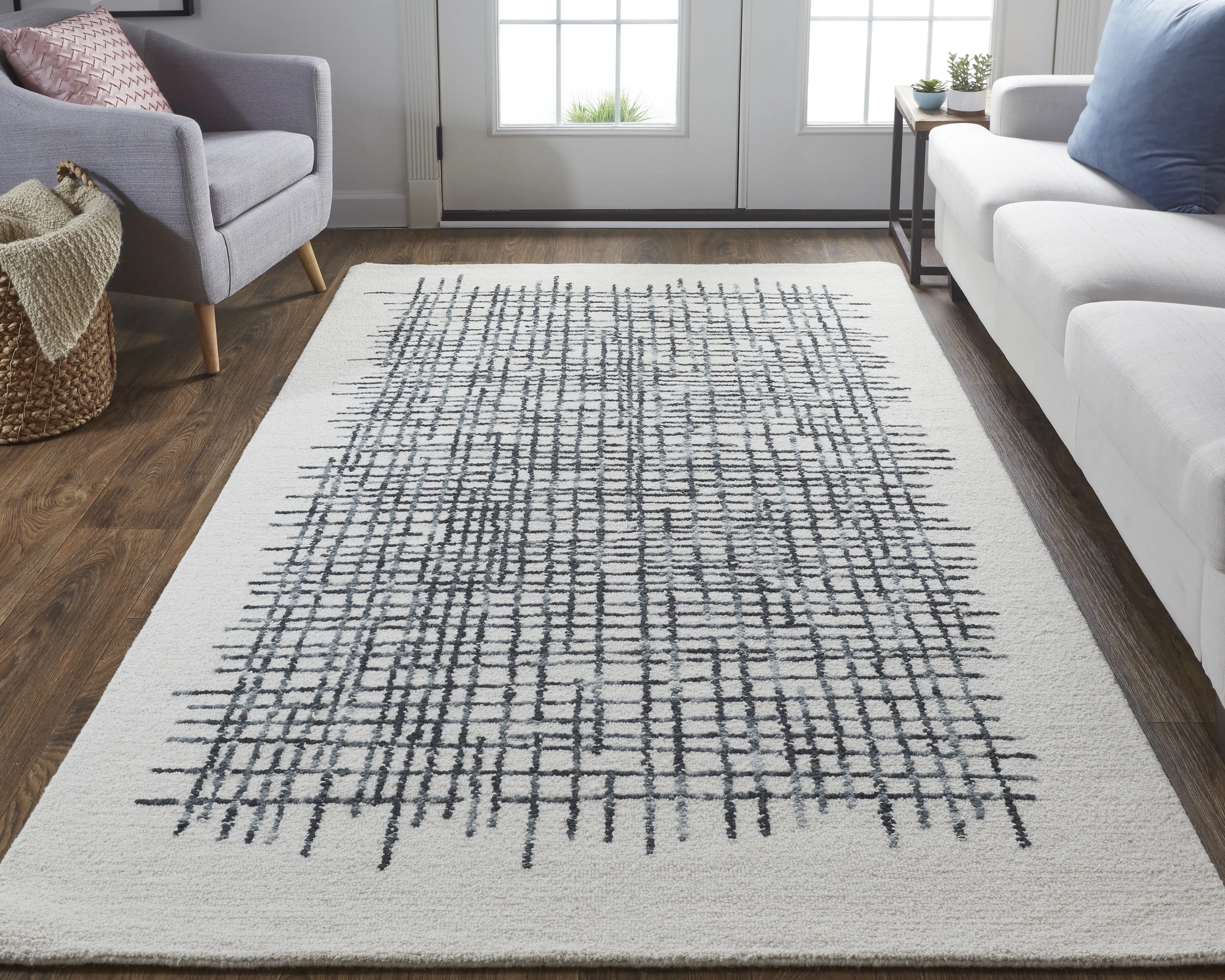 Maddox 8630F Ivory/Gray/Black 8' x 10' Rug