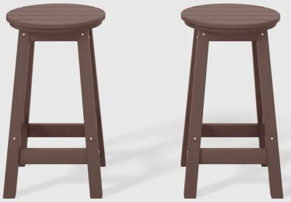 WestinTrends 24" HDPE Outdoor Patio Round Counter Height Bar Stool Set of 2