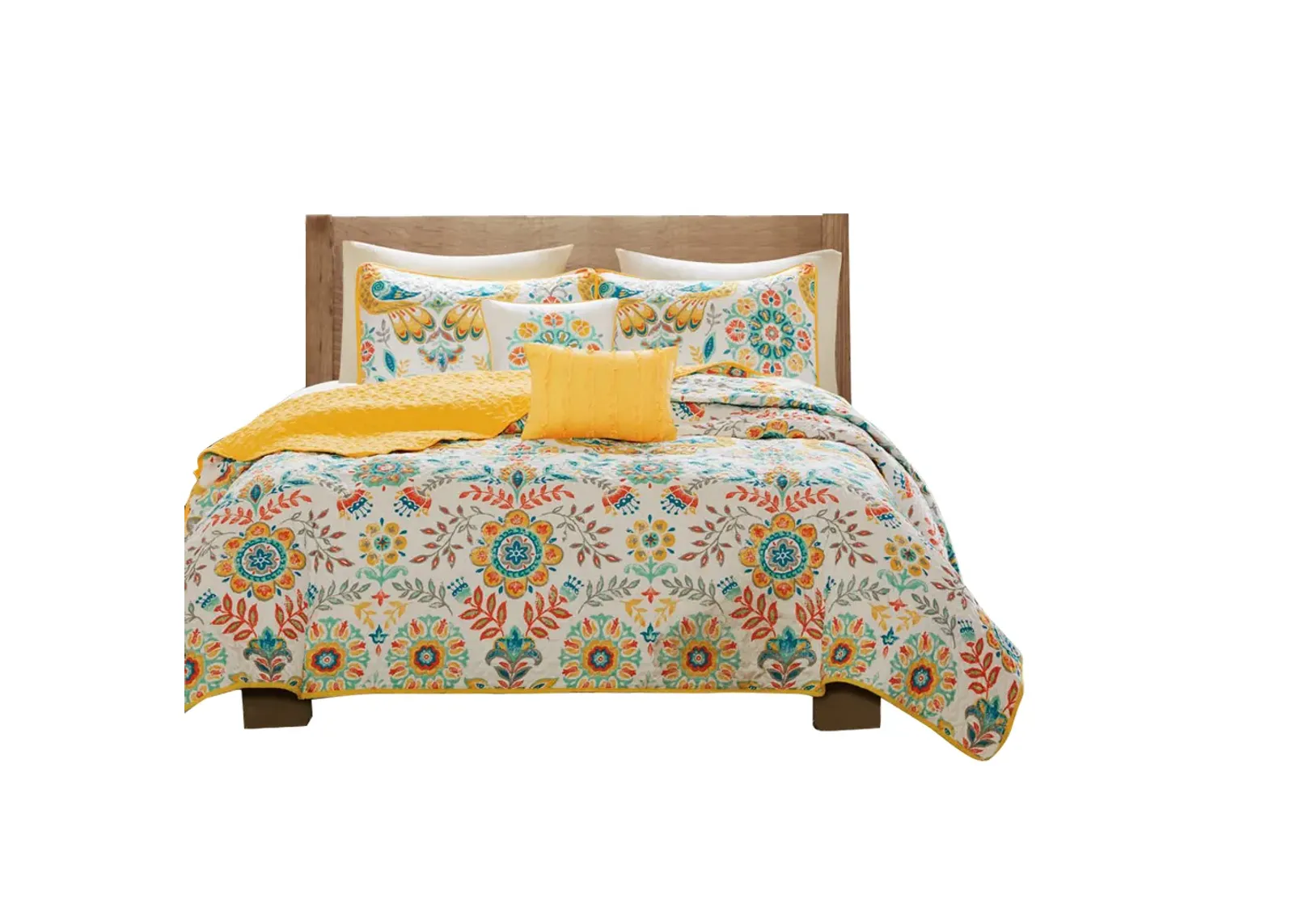 Gracie Mills Reilly Boho Reversible Quilt Set with Throw Pillows