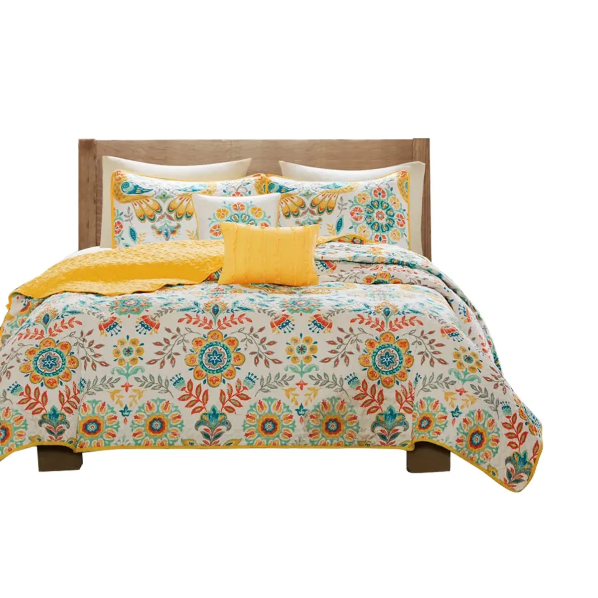 Gracie Mills Reilly Boho Reversible Quilt Set with Throw Pillows