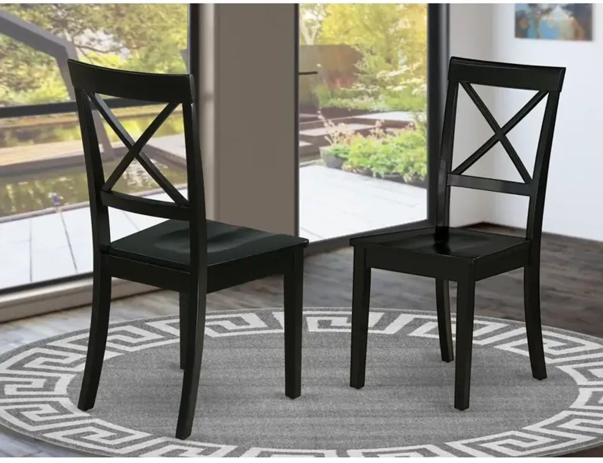 East West Furniture Dining Chair Black, BOC-BLK-W (set of 2)