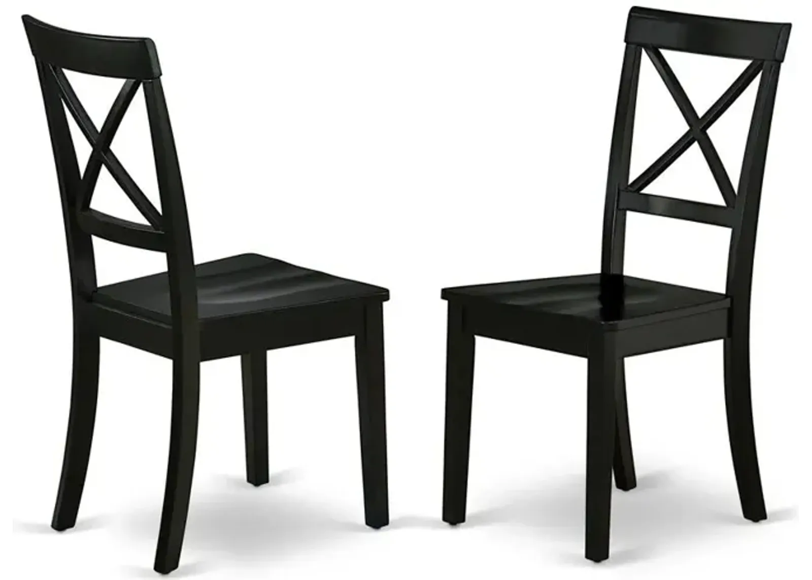 East West Furniture Dining Chair Black, BOC-BLK-W (set of 2)