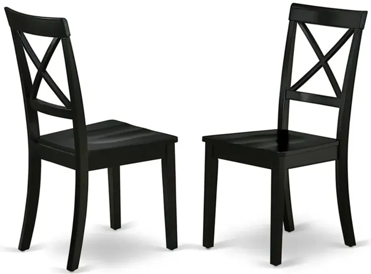 East West Furniture Dining Chair Black, BOC-BLK-W (set of 2)