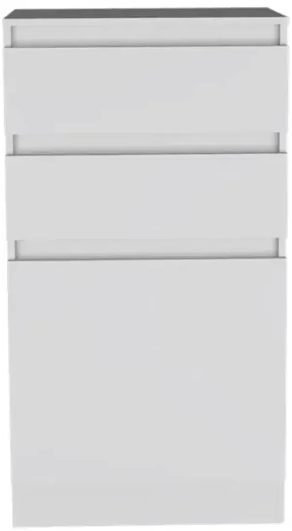 Kamelot Dresser With Jewelry Box, Single Door Cabinet, Mirror, Two Drawers - White