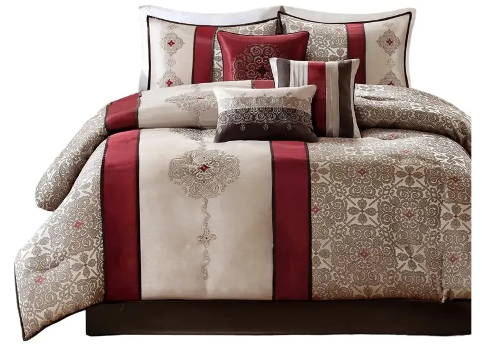 Belen Kox Donovan Red Jacquard Comforter Set, Belen Kox