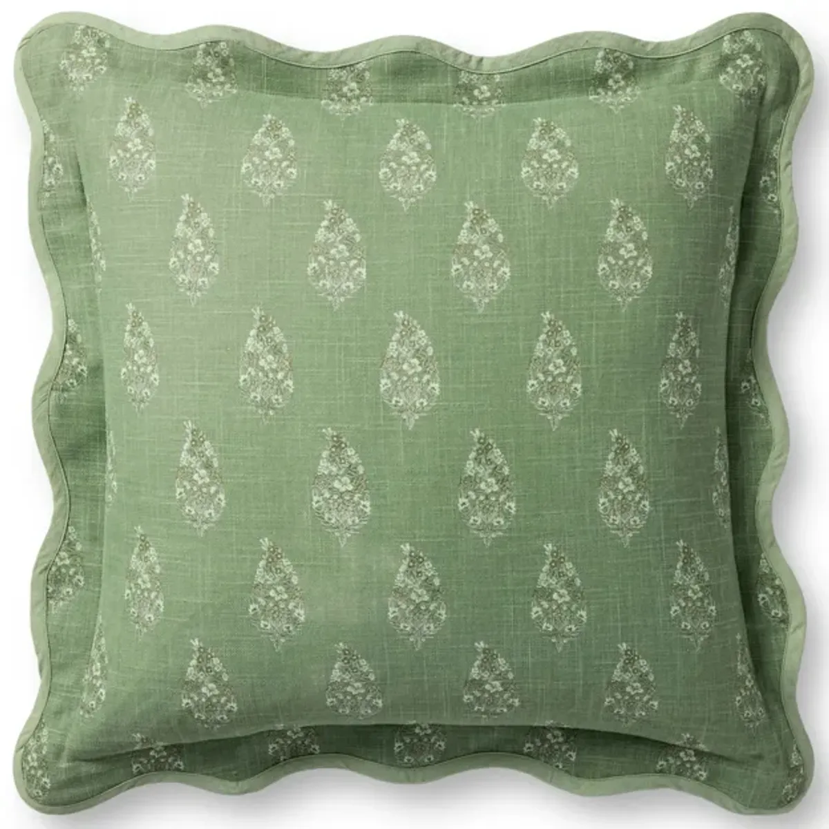 Paisley PRP0070 Green/Multi 22"x22" Down Pillow by Rifle Paper Co. × Loloi