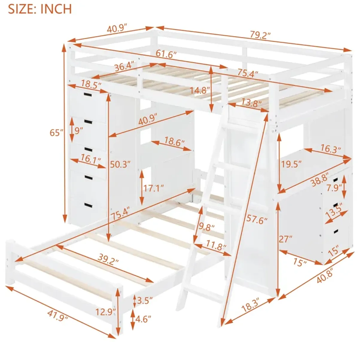 Merax Bunk Bed with LED Light