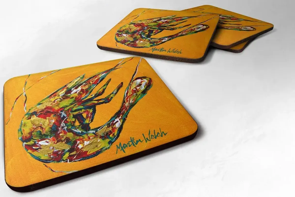 Caroline's Treasures MW1051FC Shrimp Remy Foam Coasters (Set of 4), 3.5 H x 3.5 W, Multicolor