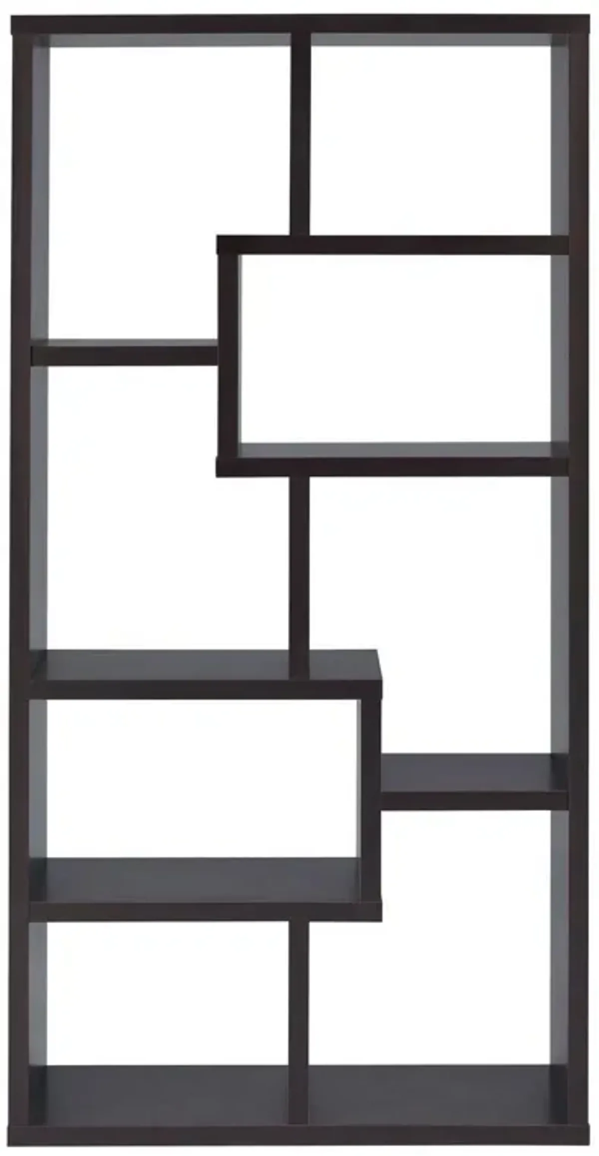 Contemporary Asymmetrical Cube Bookcase, Brown-Benzara