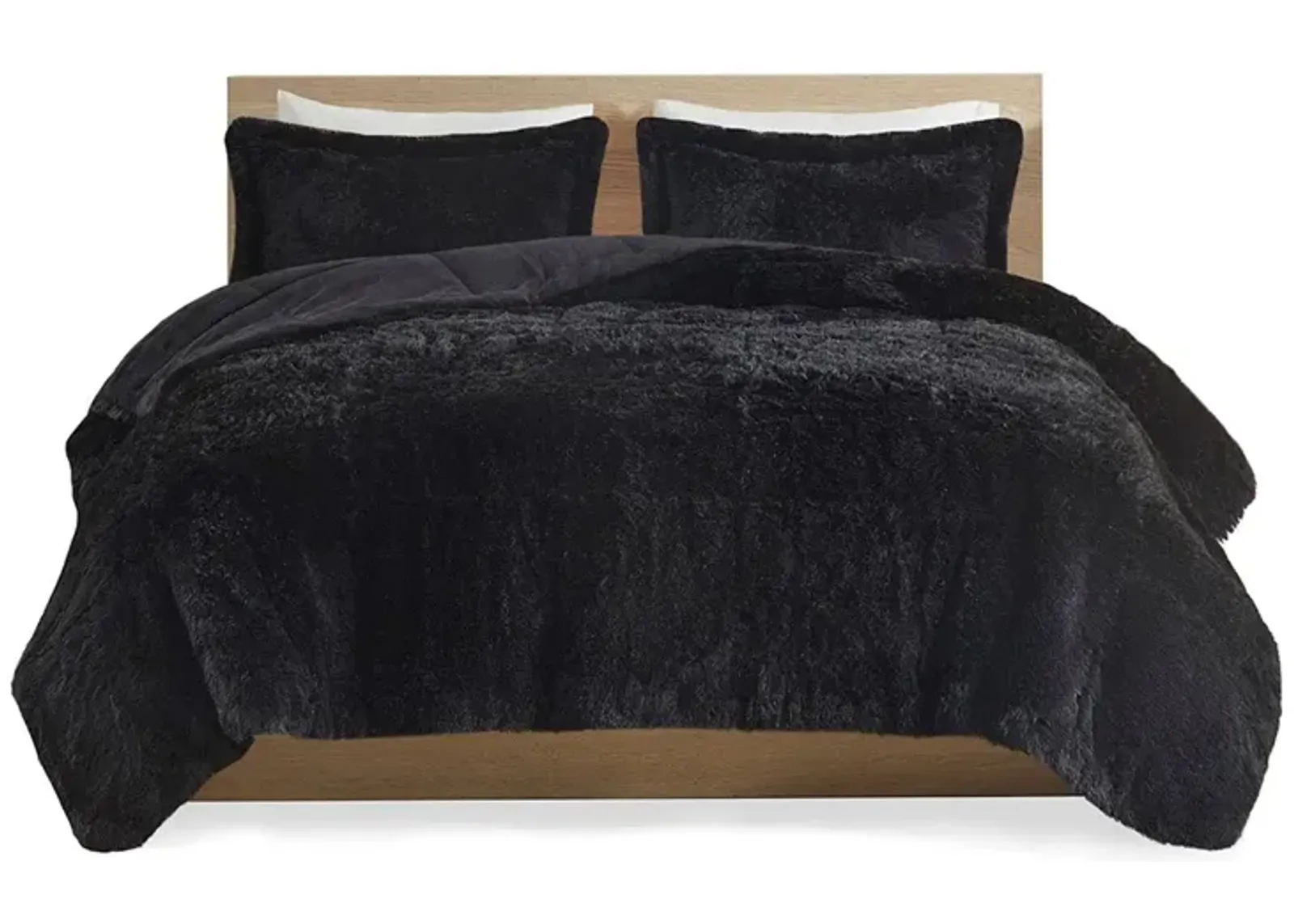 Gracie Mills Susie Contemporary Shaggy Long Fur Comforter Set