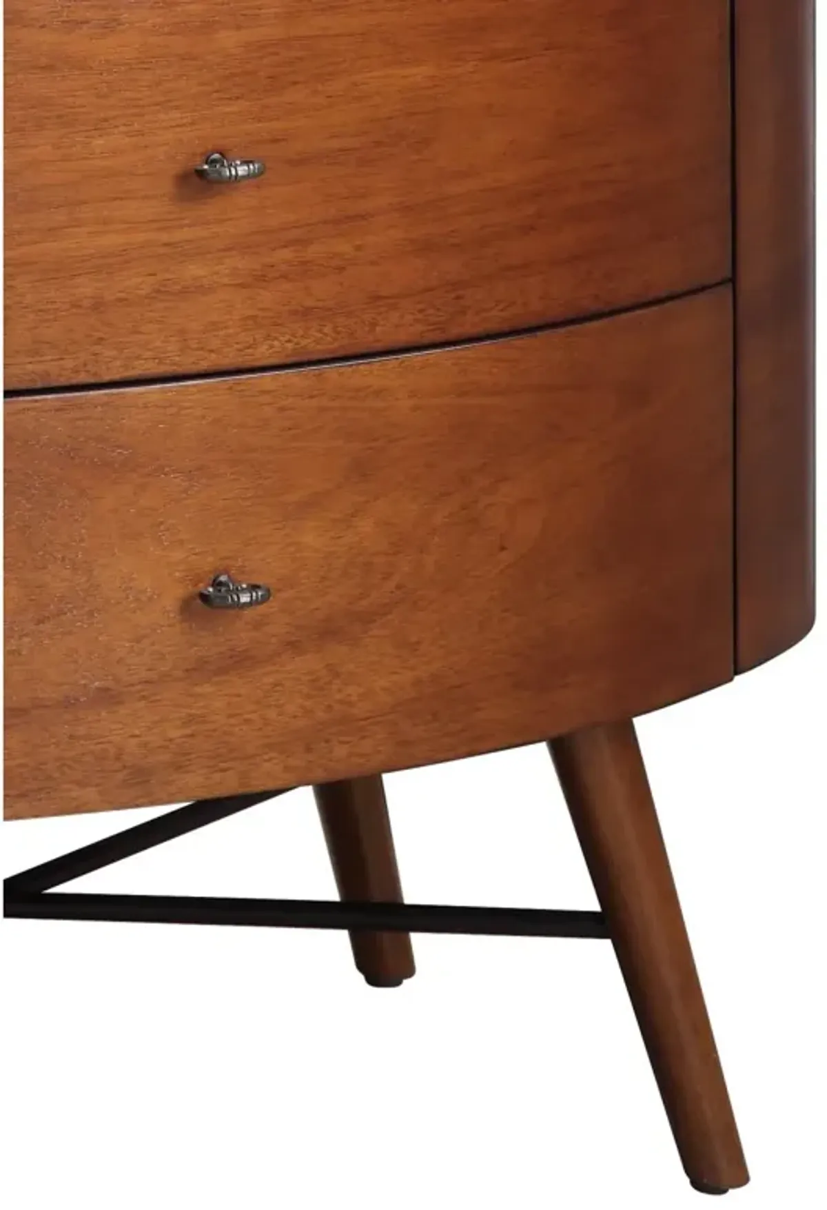 Walnut Finish 1pc Chest of Three Drawers Marble Top Ball Bearing Glides Bedroom Furniture