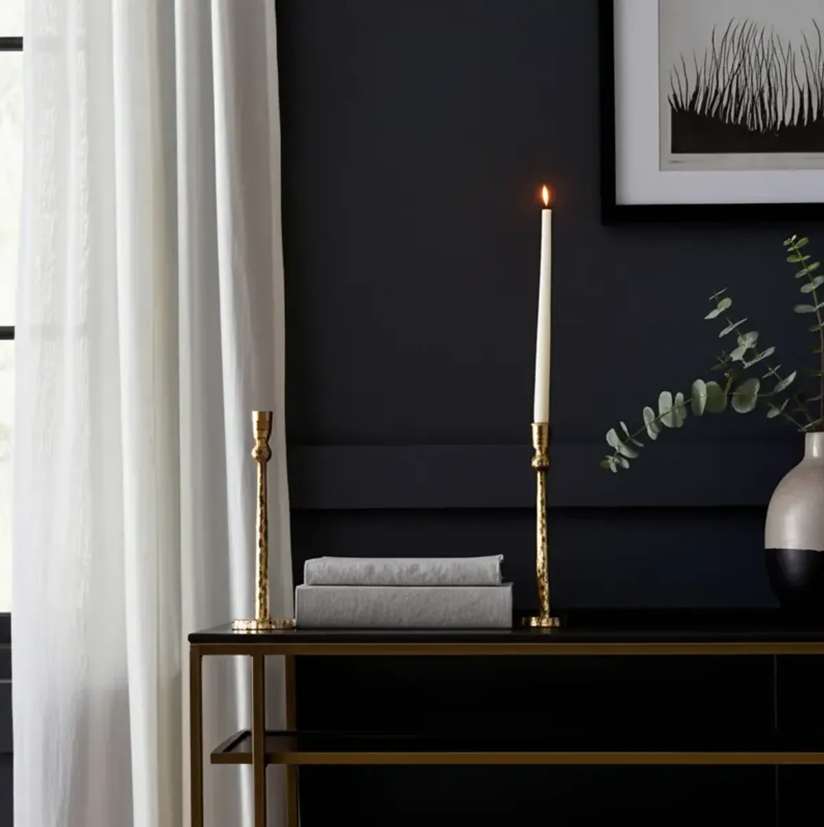 12" Hammered Taper Candleholder