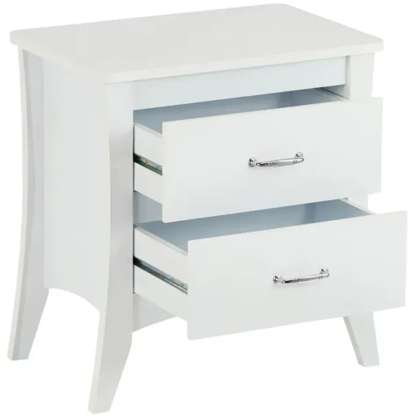 Hivvago White Wooden 2 Drawer Nightstand