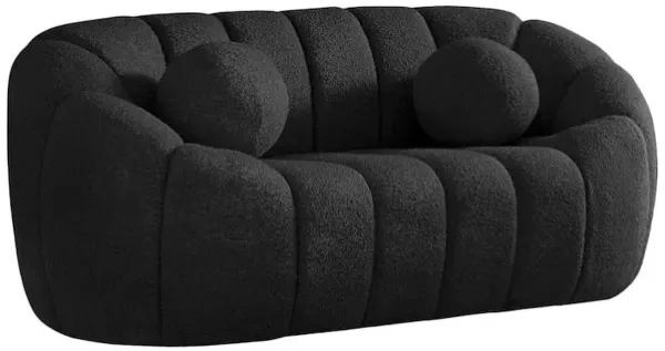 Meridian Furniture Elijah Black Boucle Fabric Loveseat