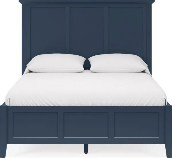 Grace King-size Three Panel Bed in Blueberry