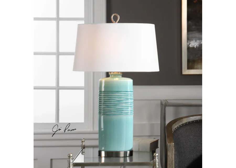 Uttermost Rila Distressed Teal Table Lamp