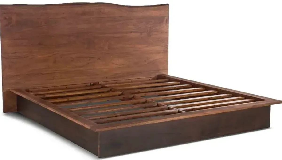 World Interiors Palermo- Queen Bed Raw Walnut Ebony