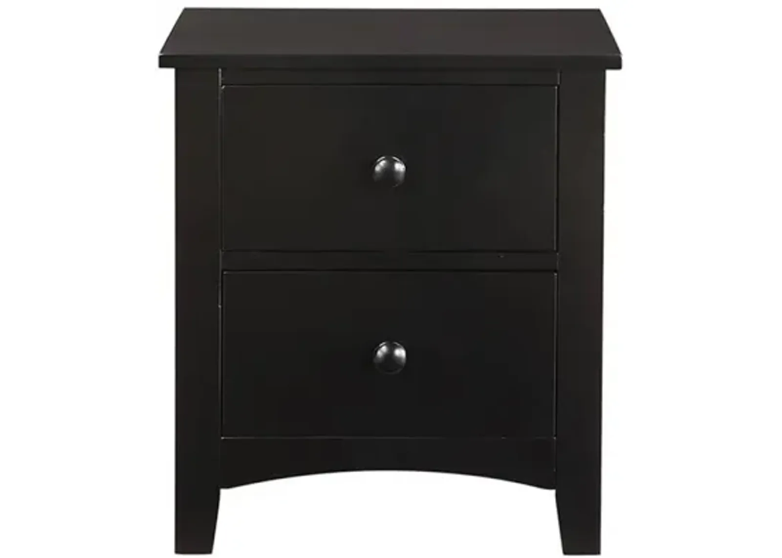 Finish Nightstand 2-Drawers Pine Veneer MDF Wooden 1 Piece Modern Nightstand