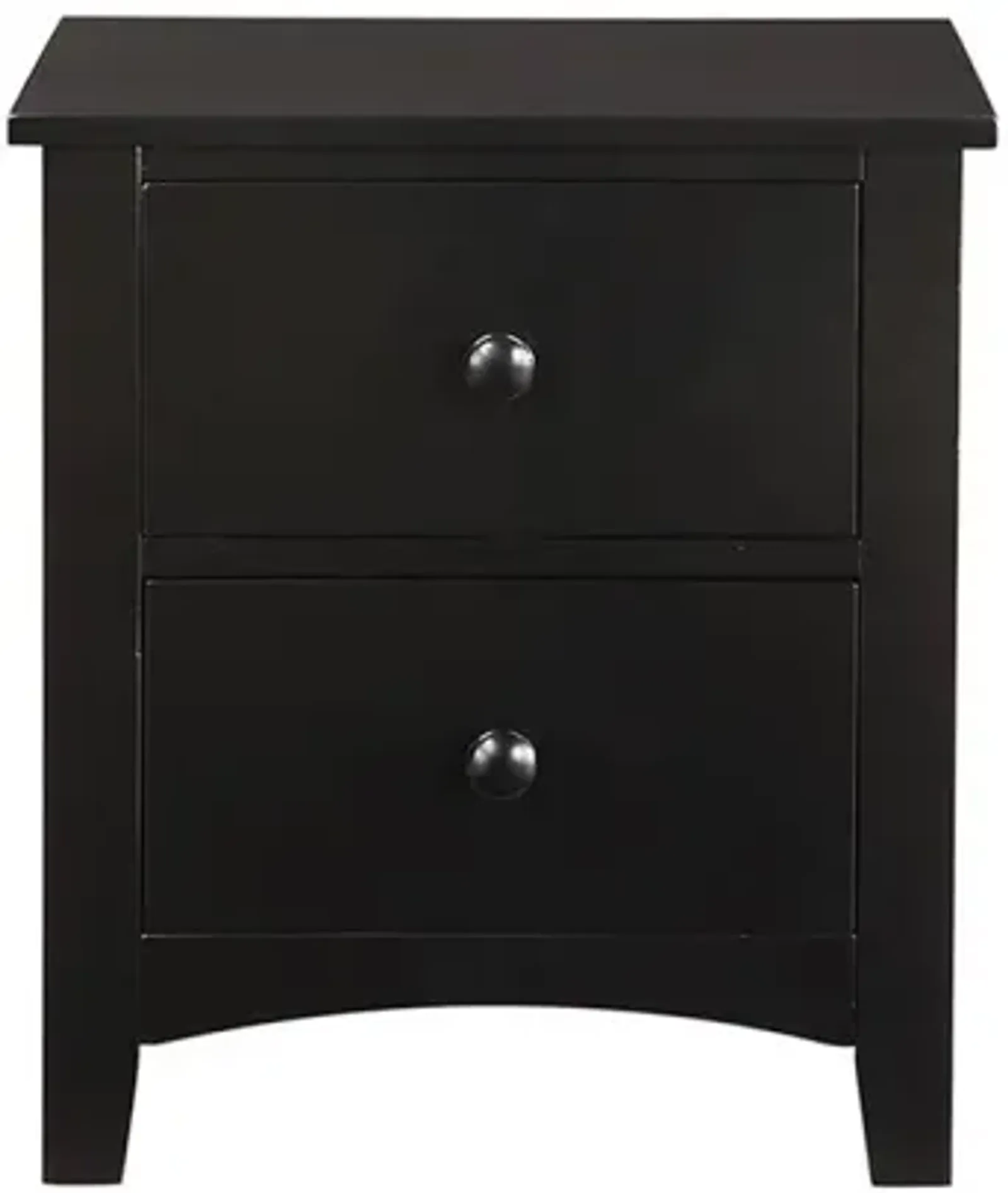 Finish Nightstand 2-Drawers Pine Veneer MDF Wooden 1 Piece Modern Nightstand