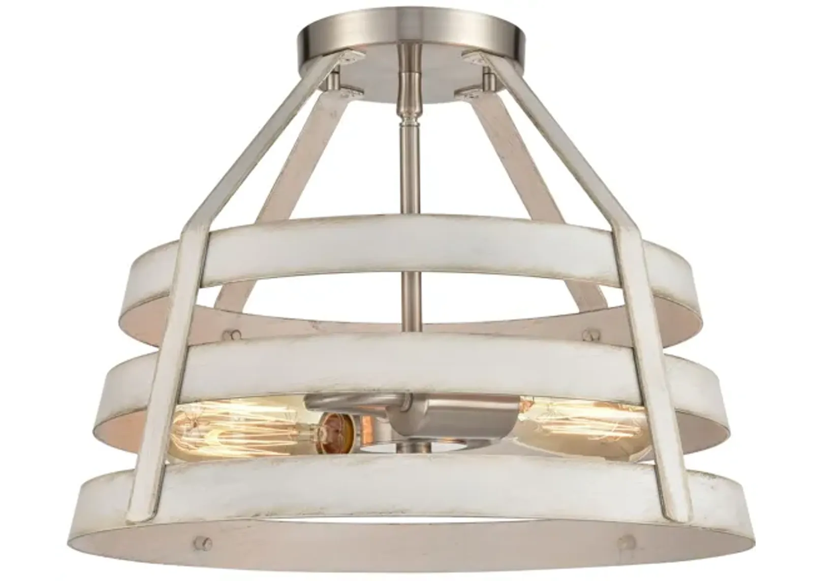 Brigantine 15'' Wide 2-Light White Semi Flush Mount