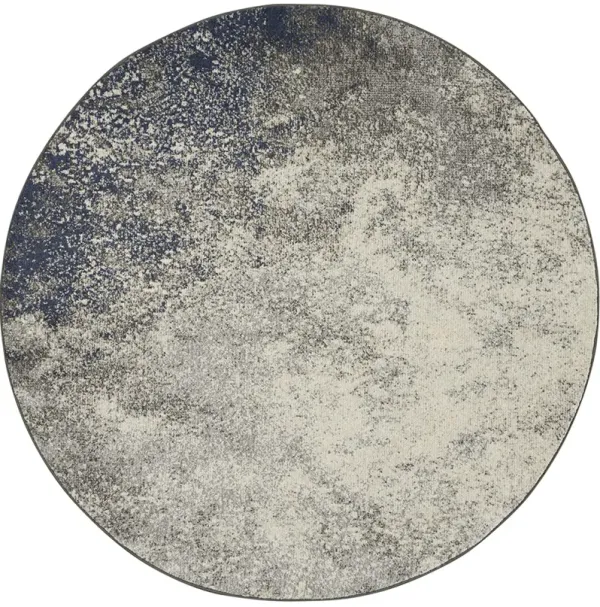 Passion PSN10 Charcoal/Ivory 4' x Round Rug
