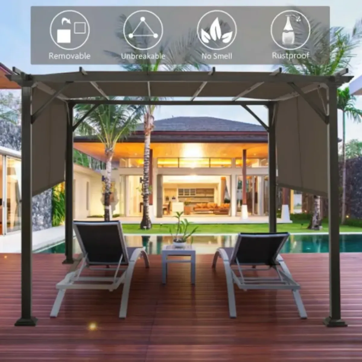 Universal Replacement Canopy for Pergola Structure Sun Awning