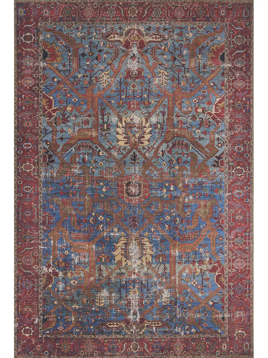 Loren LQ10 Blue/Red 5' x 7'6" Rug