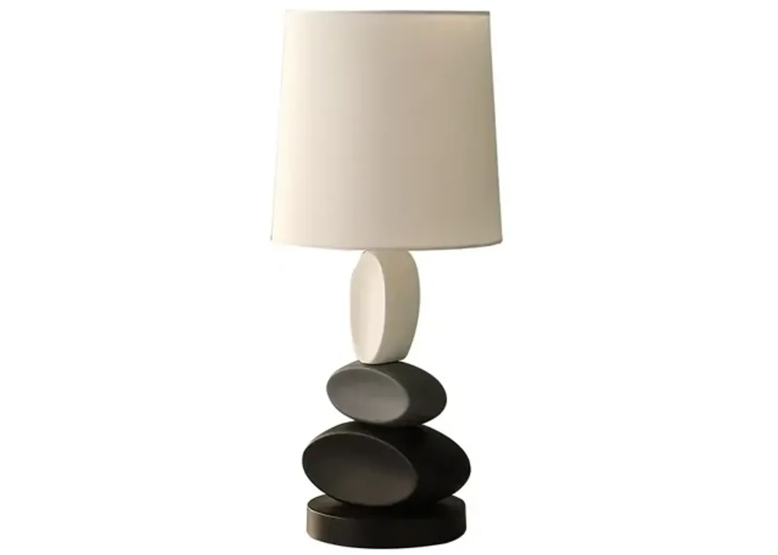 19" In Coastal Como Modern Stacked Tablets Metal Table Lamp