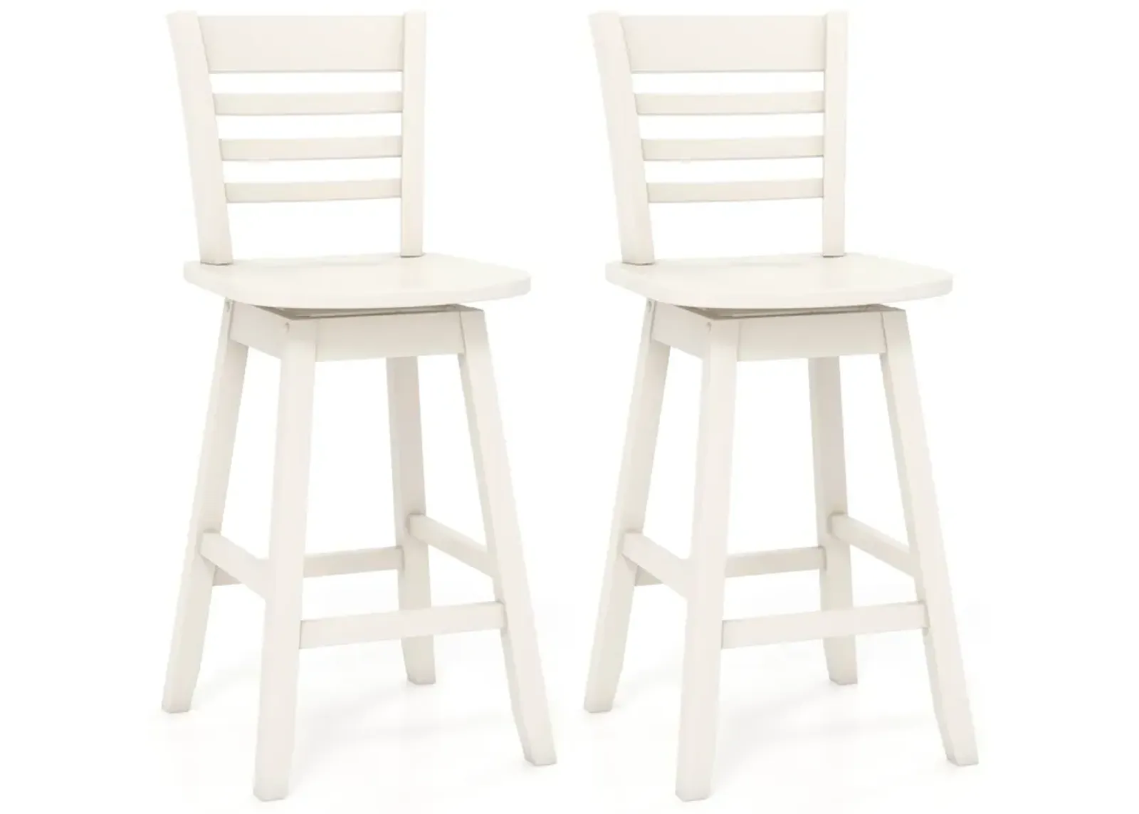 Set of 2 Counter Height Barstools with Footrest Perfect for Kitchen Island or Bar Use