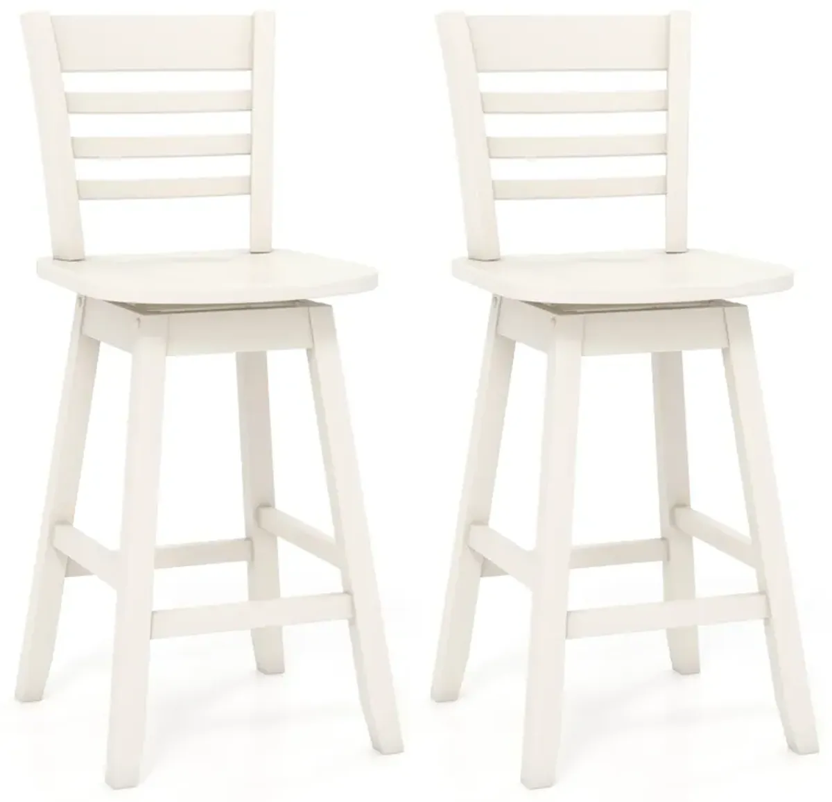 Set of 2 Counter Height Barstools with Footrest Perfect for Kitchen Island or Bar Use