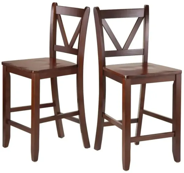 Victor 2-pc 24" V Back Counter Stools