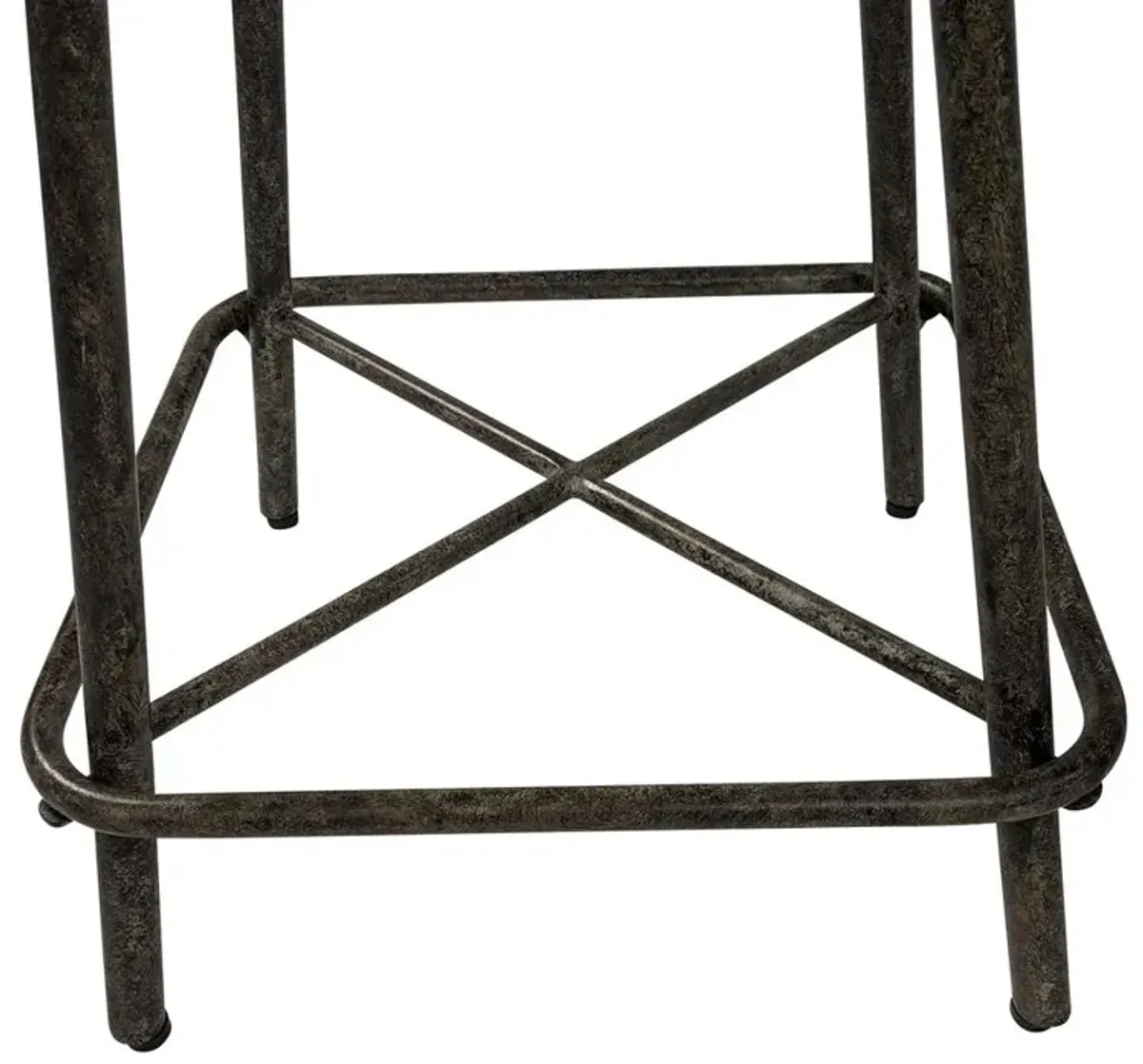 Carolina Living Illona 24 Counter Stool - Set of 2 - Natural Driftwood Seat - Aged Iron Base