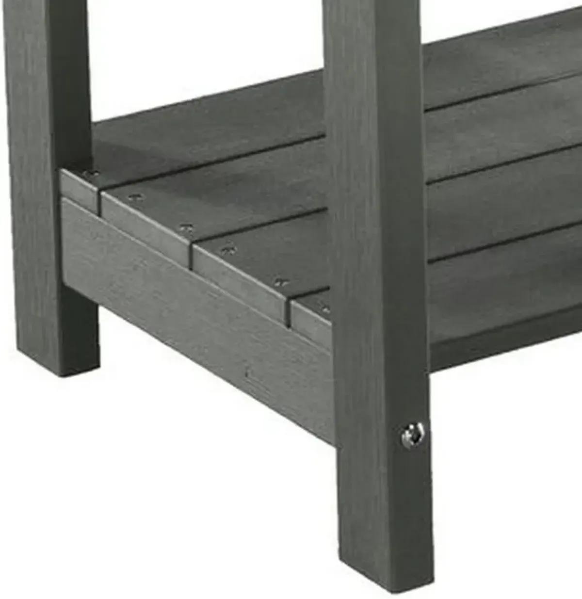 West Outdoor Patio End Table with Shelf, 16 Inch, Modern Wood Style Gray