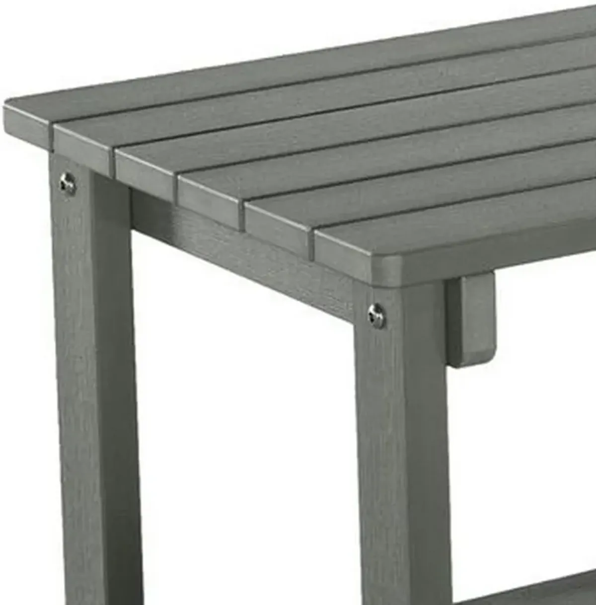 West Outdoor Patio End Table with Shelf, 16 Inch, Modern Wood Style Gray