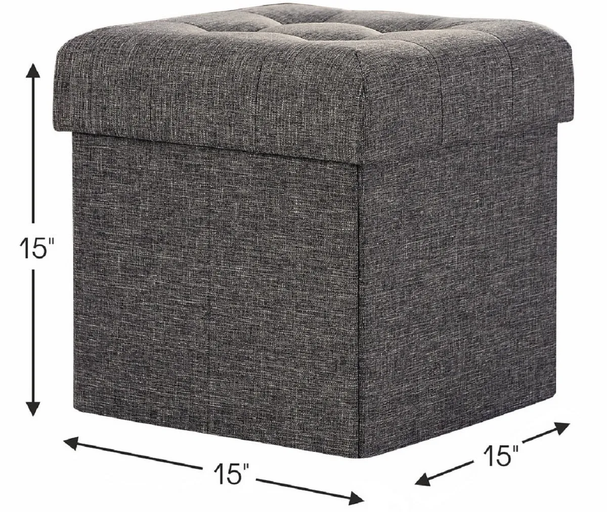 Foldable Tufted Storage Ottoman