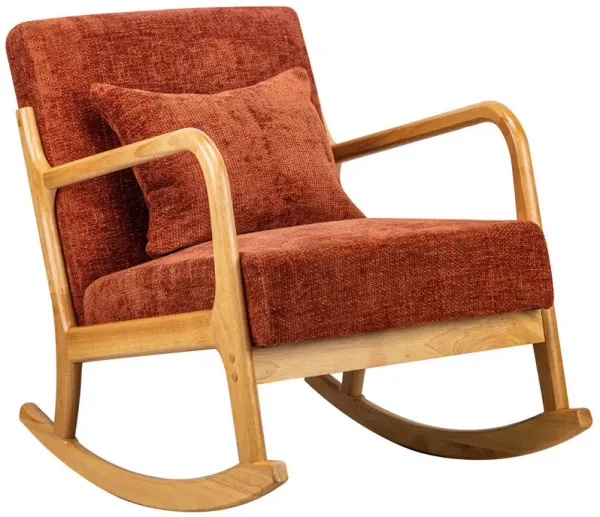 DIANA Solid Wood and  Fabric Rocking Chair