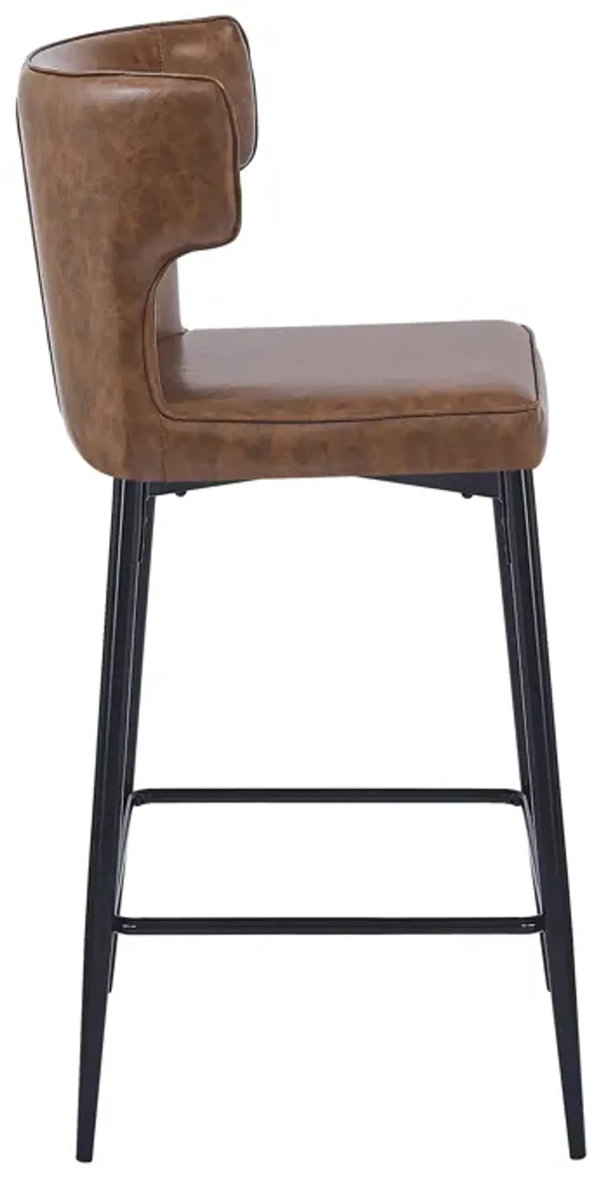 Merax Modern PU Leather Upholstered Bar Stools 2 Pieces