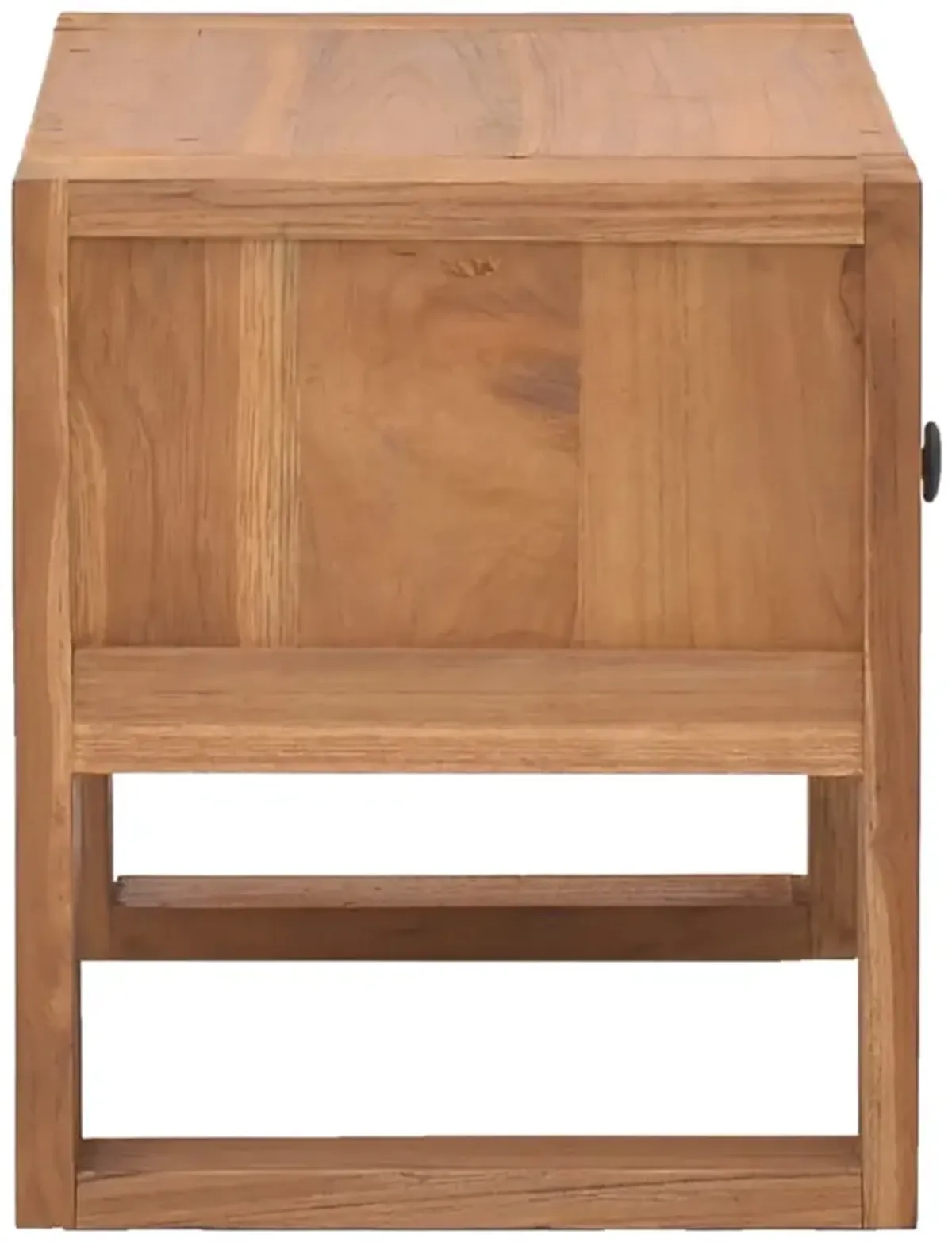 vidaXL Bedside Cabinet in Solid Teak Wood, Compact Size (19.7"x11.8"x13.8"), Colonial-Style Design, Single Drawer Storage, Easy Assembly, Ideal Nightstand for Bedroom